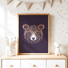Affiche Ours Brown | Imprimer le mur d'animaux forestiers