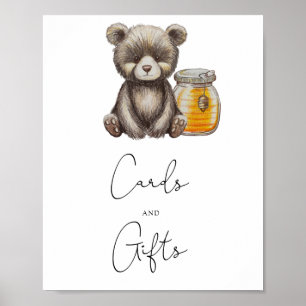 Affiche Ours - cartes et cadeaux baby shower