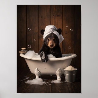 Affiche Ours dans la baignoire
