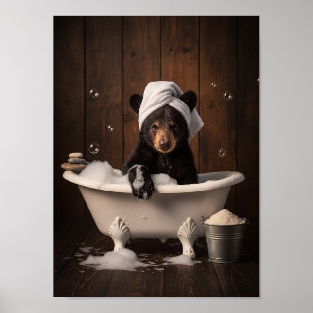 Affiche Ours dans la baignoire (Devant)