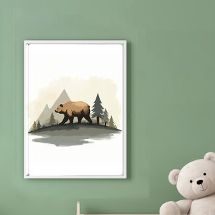 Affiche Ours dans les montagnes