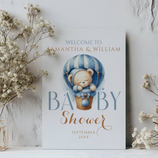 Affiche Ours de bébé en Bleu à air chaud (Créateur téléchargé)