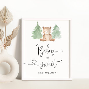 Affiche Ours de bois Les bébés sont doux prendre un plaisi