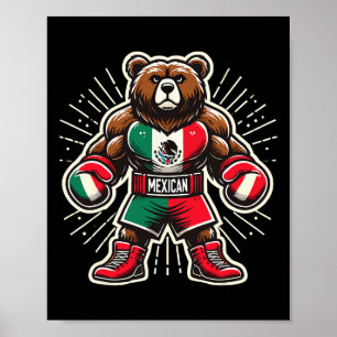 Affiche Ours de boxe mexicain