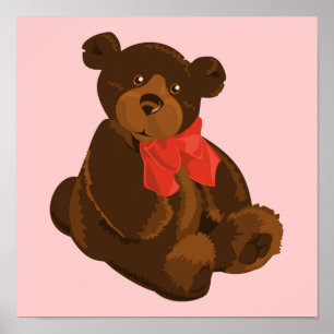 Affiche Ours de caricature mignon