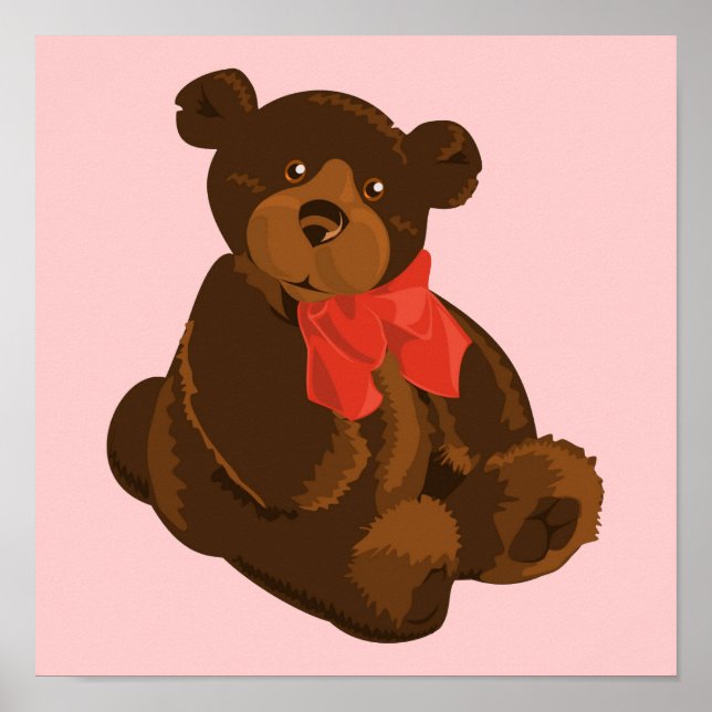 Affiche Ours de caricature mignon (Devant)