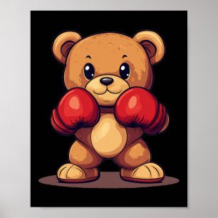 Affiche Ours De Fouet Avec Gants De Boxe Pour Un Look Punc