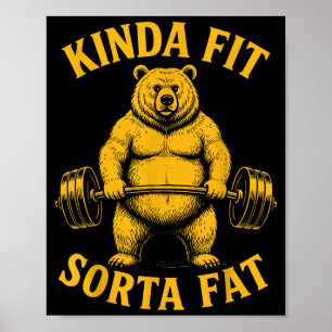 Affiche Ours de gym assez en forme plutôt drôle en surpoid