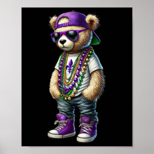 Affiche Ours de Mardi Gras pour hommes garçons Hip Hop La