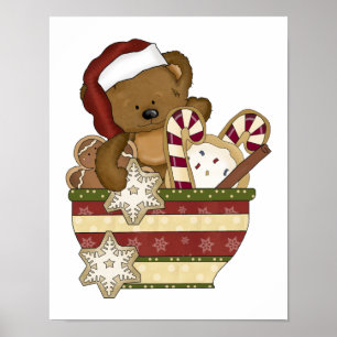 Affiche Ours de Noël doux