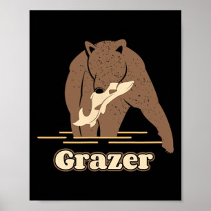 Affiche Ours de pêche de Graz graisse marron Grizzly Beart