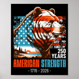 Affiche Ours des États-Unis 250 ans de force américaine 4 