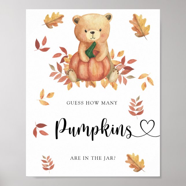 Affiche Ours - devine combien de citrouilles (Devant)