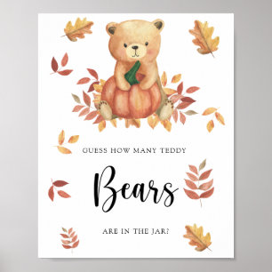 Affiche Ours - devinez combien d'ours en peluche