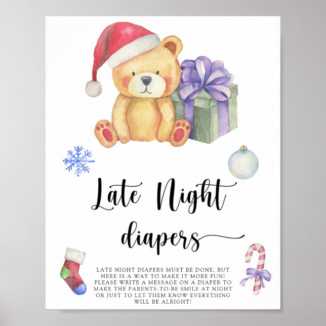 Affiche Ours d'hiver \ Jeu de couches tard la nuit  Affich (Devant)