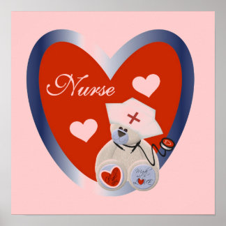 Affiche Ours d'infirmière avec le T-shirts et les cadeaux 