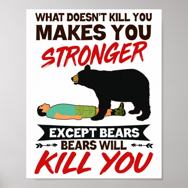 Affiche Ours drôles vous tueront Attaque d'ours Camping Ca (Devant)