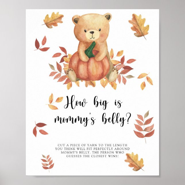 Affiche Ours en citrouille, Quelle est la taille du ventre (Devant)