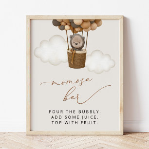 Affiche Ours En Conflit, Ballons Brown, Bar Momosa Baby sh