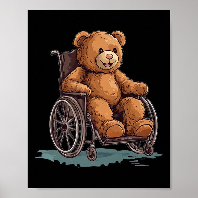 Affiche Ours En Fauteuil Roulant Croustillant Pour Garçons (Devant)