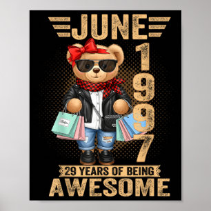 Affiche Ours en peluche 29 ans juin 1997 29e anniversaire