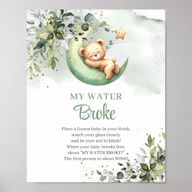 Affiche Ours en peluche au-dessus de la lune My Water Brok (Devant)