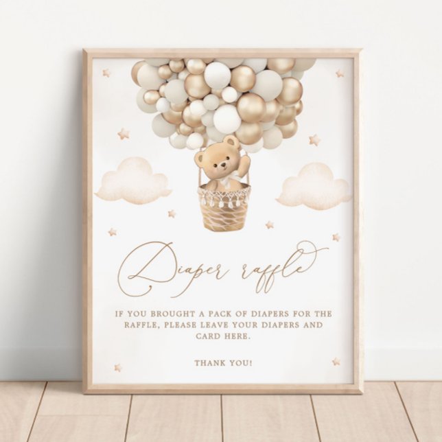 Affiche Ours en peluche avec chiche à balloon neutre (Créateur téléchargé)