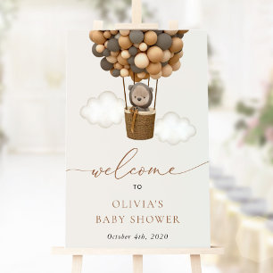 Affiche Ours en peluche, Ballons Brown, Baby shower d'accu