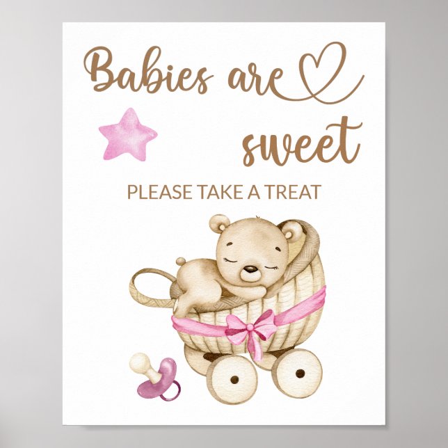 Affiche Ours en peluche bébé ours bébé Les bébés sont doux (Devant)