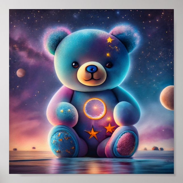 Affiche Ours en peluche cosmique (Devant)