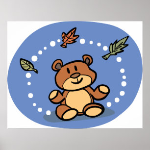 Affiche Ours en peluche d'automne