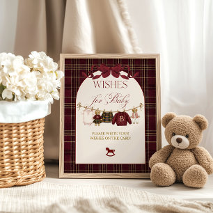 Affiche Ours en peluche de luxe pour Baby Shower Fille à n