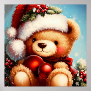 Affiche Ours en peluche de Noël 4