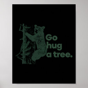 Affiche Ours en peluche grimpeur d'arbre à câliner tendanc