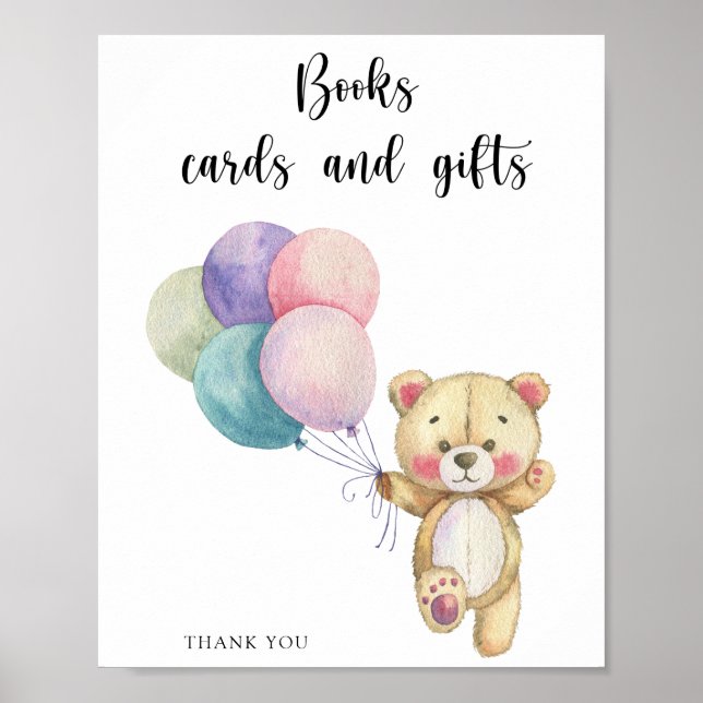 Affiche Ours en peluche - livres cartes et cadeaux (Devant)