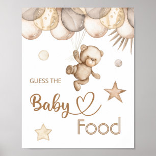 Affiche Ours en peluche Ours de bébé "Guess the Baby Food"
