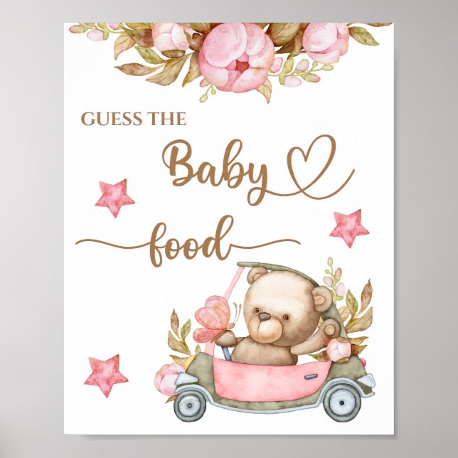 Affiche Ours en peluche Ours de bébé "Guess the Baby Food" (Devant)