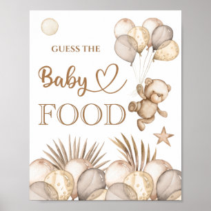 Affiche Ours en peluche Ours de bébé "Guess the Baby Food"