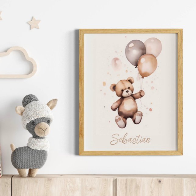 Affiche Ours en peluche personnalisé avec pouponnière à ba (Créateur téléchargé)