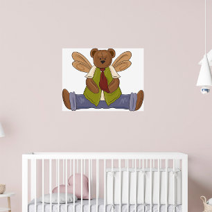 Affiche Ours en peluche Steampunk avec ailes de fées