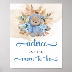 Affiche Ours en peluche tropical Boho Conseils pour la mam