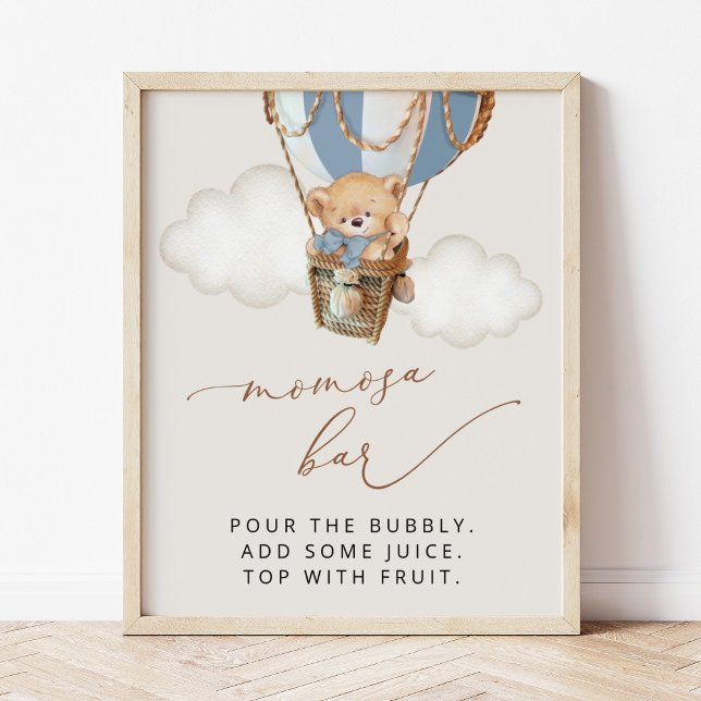Affiche Ours En Teddy, Ballons Bleu Hot Air, Bar Momosa (Créateur téléchargé)