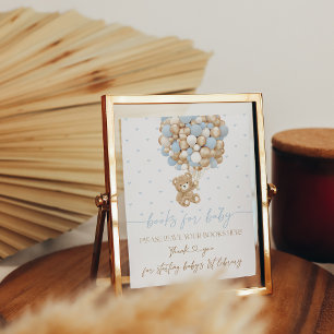 Affiche Ours En Teddy Bleu Boulon Bébé Garçon Douche