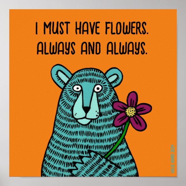 Affiche Ours et fleurs (Devant)