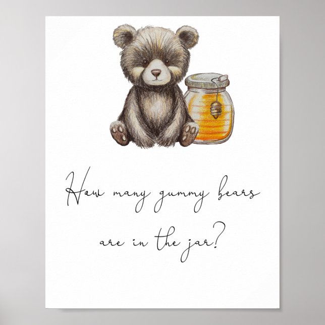 Affiche Ours et pot de miel - Devinez combien d'ours gélif (Devant)