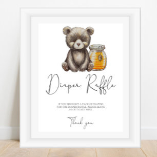 Affiche Ours et pot de miel - tirage de couches