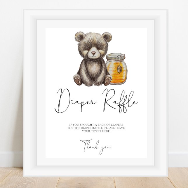 Affiche Ours et pot de miel - tirage de couches (Créateur téléchargé)