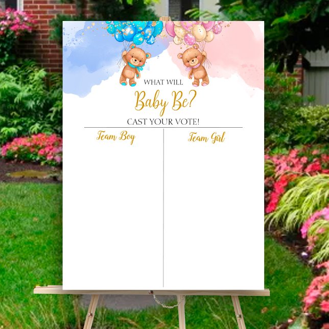 Affiche Ours Genre révéler Garçon ou fille graphique (Créateur téléchargé)