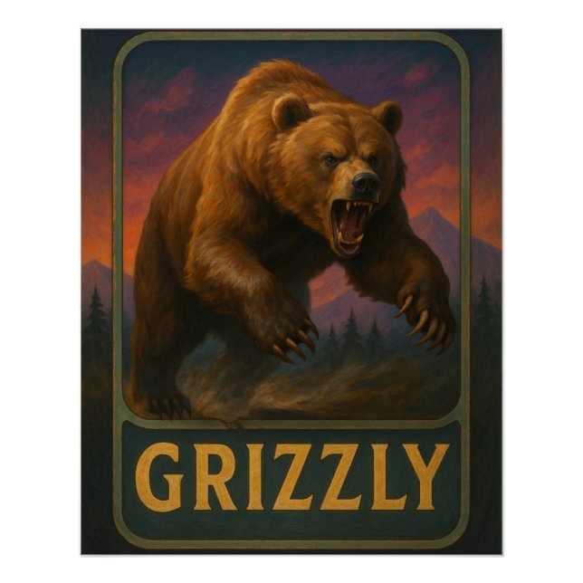 Affiche Ours Grizzly (Devant)