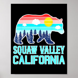 Affiche Ours grizzly olympic valley californie vintage